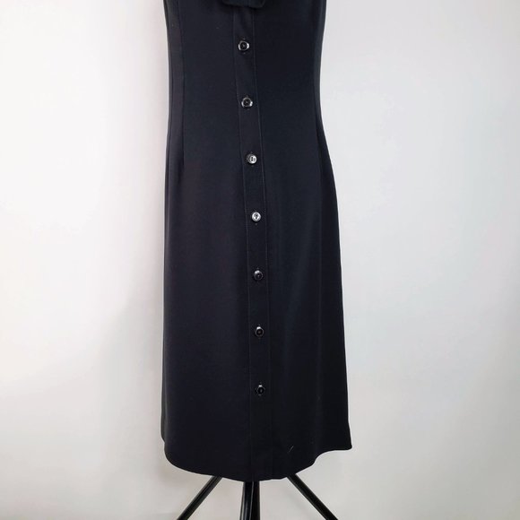 Talbots Women’s Black Button Side Short Sleeve Midi Dress 8 - Picture 6 of 10